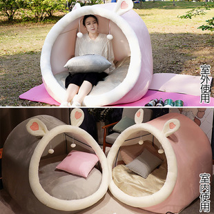 人类猫窝懒人沙发床毛绒绒宠物狗窝超大巨大猫窝四季通用可躺可睡