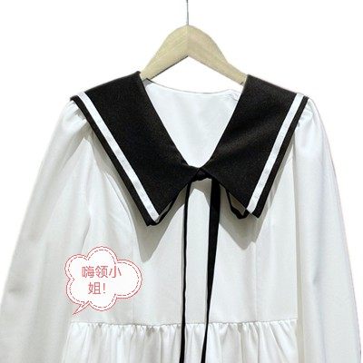 现货海军风假领子外搭衬衫海军水手领T恤连衣裙配件百搭服饰披肩