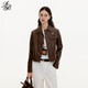 女外套上衣 摩登复古夹克金属扣短款 LazyBreeze秋季 2025新款