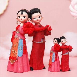古装汉服金玉良缘婚庆摆件调皮古风娃娃情侣生日礼物中国风装饰品