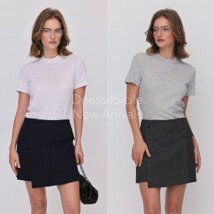 Deessesicile日常基础标配圆领正肩上衣tee简约气质休闲短袖 女T恤