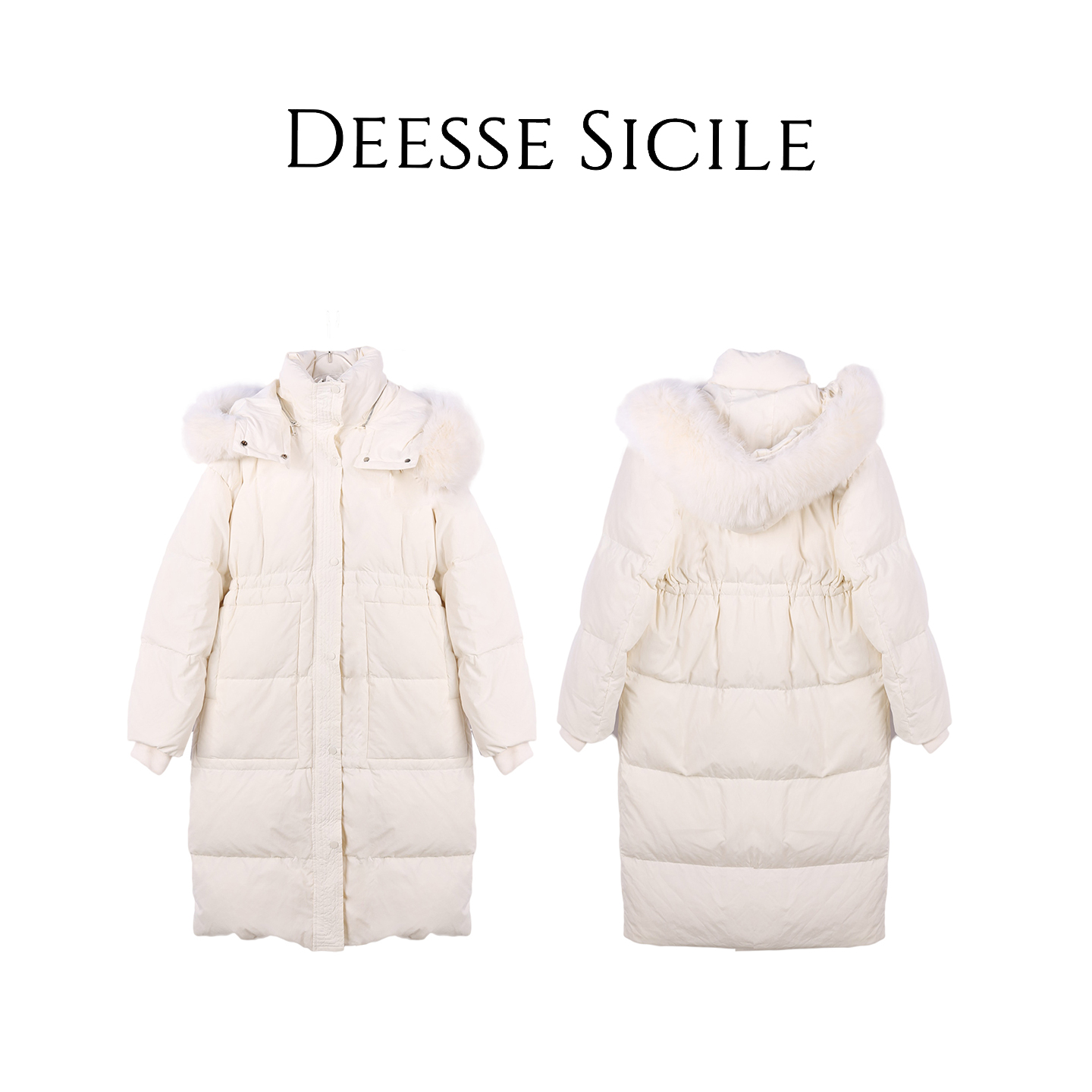 Deessesicile1209/10点上新冰雪漫步鸭绒面包服连帽长款羽绒服女