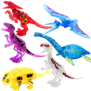 侏罗纪适用乐高恐龙拼装儿童霸王龙水晶火盗龙迅猛龙沧龙积木玩具