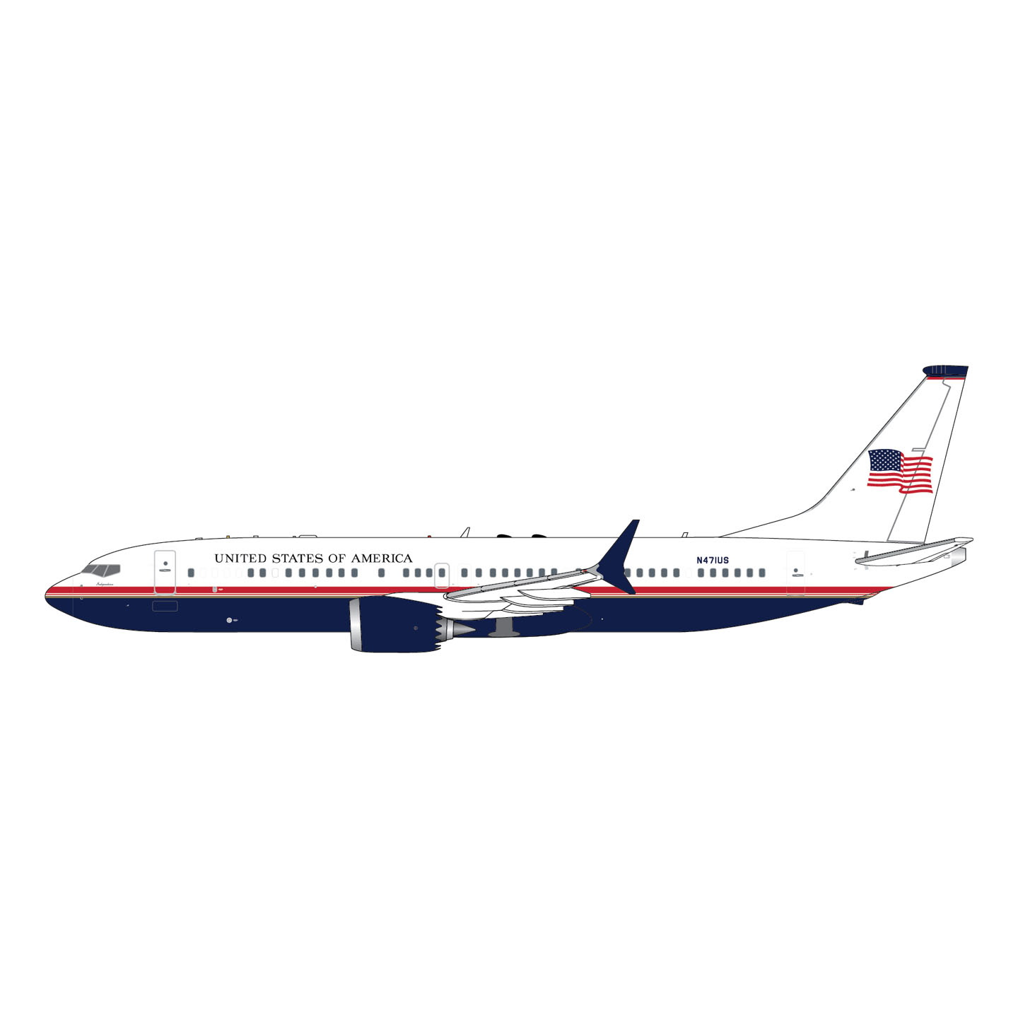 美国空军B737合金仿真飞机模型