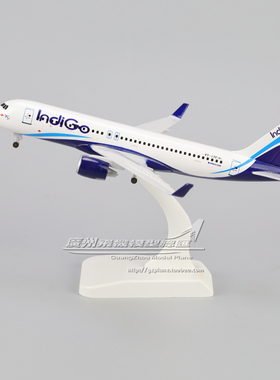 印度 Indigo 空客 A320 VT-ITF 合金客机仿真 飞机模型 19cm 摆件