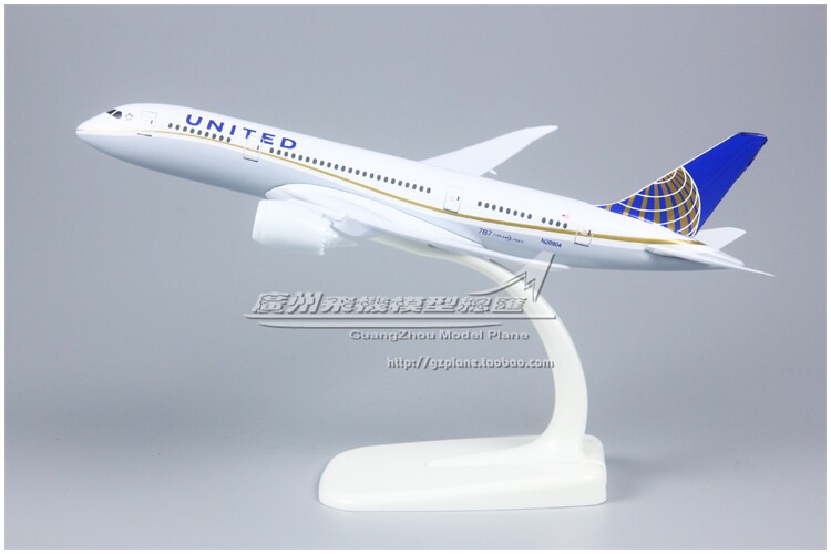 美国联合航空 波音 B787 梦想之翼 仿真 合金 客机 飞机模型 18cm
