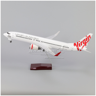 澳洲维珍航空波音B737 感应LED灯仿真轮子塑料静态 飞机模型 47cm