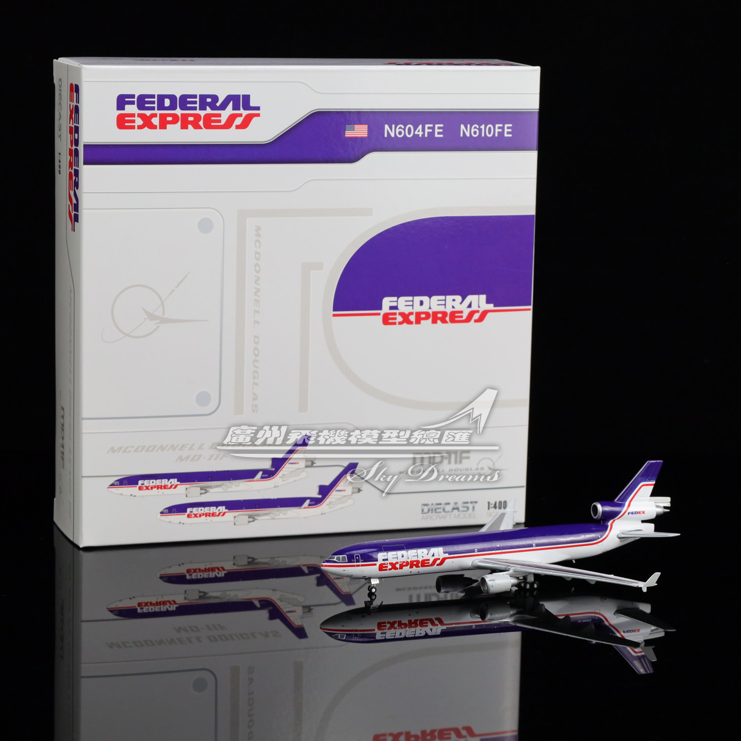JCwings XX40376 联邦快递 Fedex MD-11F N604FE 飞机模型1:400