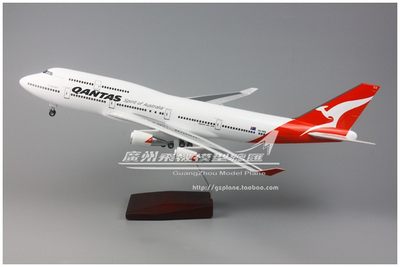 澳大利亚航空波音B747感应LED灯起落架树脂仿真客机飞机模型1:150