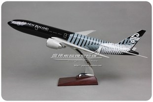 OKQ树脂飞机模型49cm新品 Zealand全黑波音B777 新西兰航空New