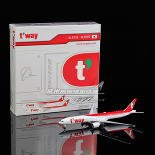 JCwings XX40667 XX40667A 德威航空 B777-300ER HL8706 1:400