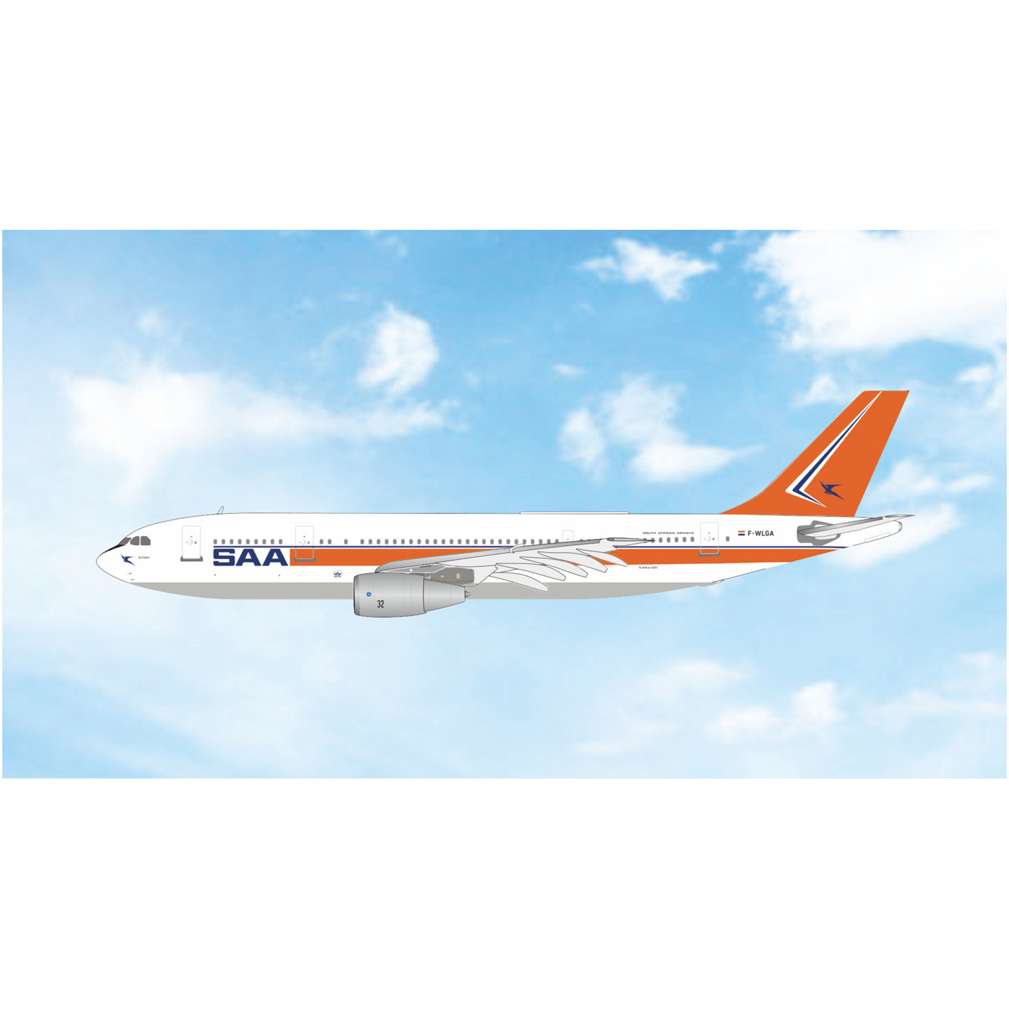 南非航空A300B2K-3C合金飞机模型