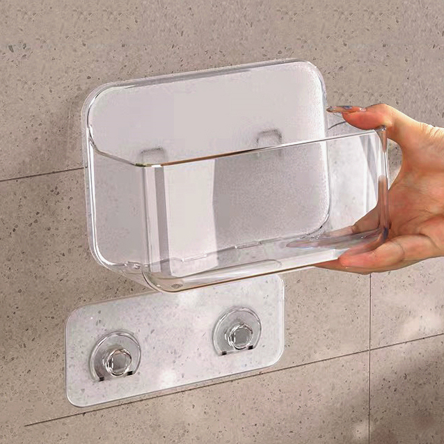 透明浴室杂物壁挂收纳盒