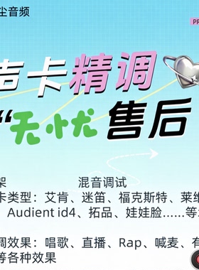 机架安装，跳线，声卡调试，一对一精调，迷笛，艾肯，id4