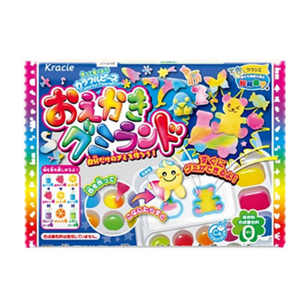 日本食玩 进口零食嘉娜宝Krcie七彩创意调色板DIY食玩手工糖果