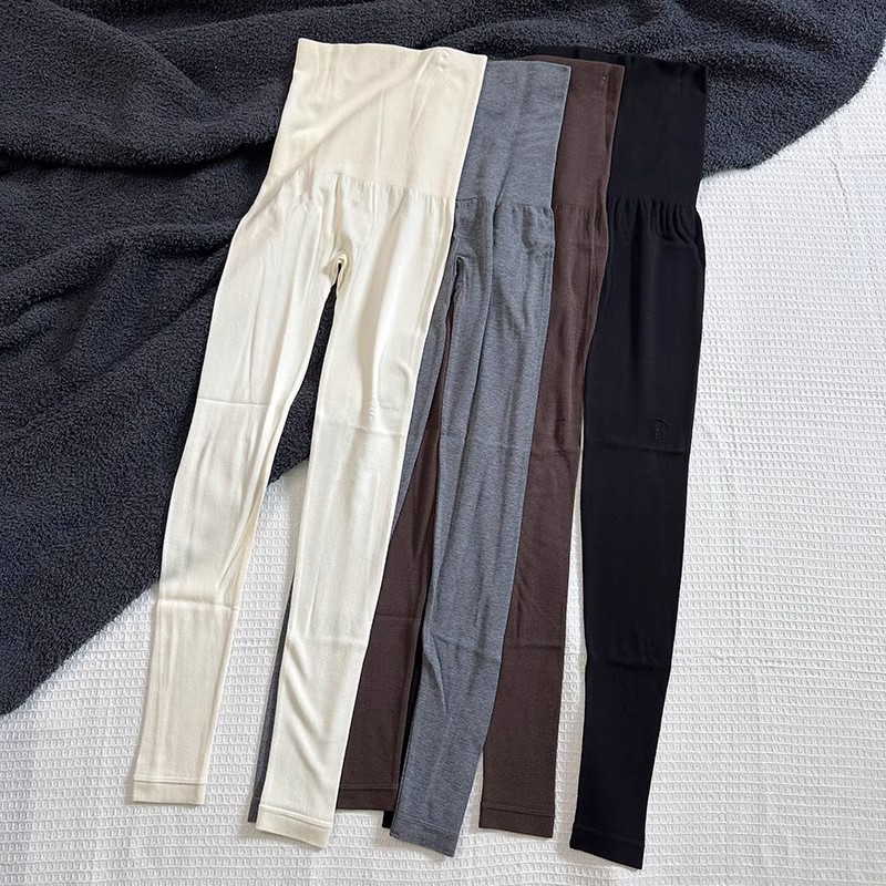 秋冬新款羊毛蚕丝高腰打底裤护肚保暖无缝高弹外穿紧身裤长款秋裤