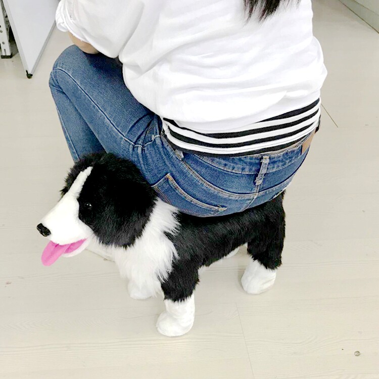 毛绒玩具公仔玩偶边牧狗狗玩偶黑白狗仿真狗狗玩具送女孩男孩