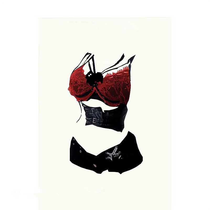 原创辣妹性感超辣爆辣蕾丝胸衣禁欲系套装网红酒吧领舞表演服