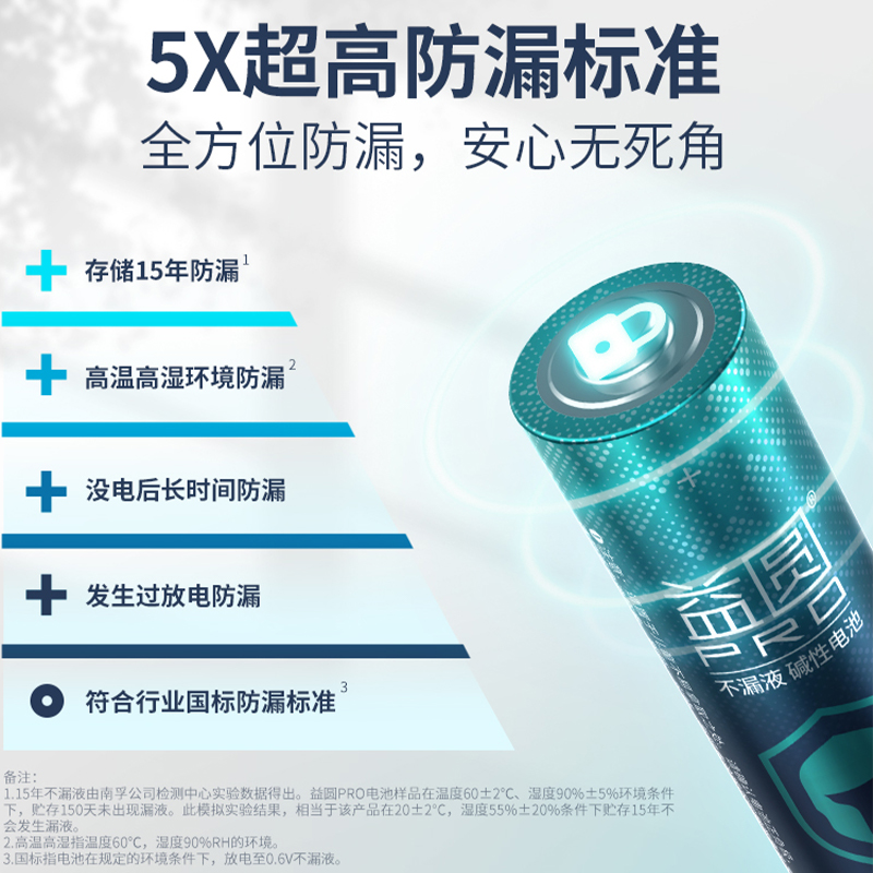 益圆电池碱性5号7号电池玩具遥控器智能门锁不漏液干电池