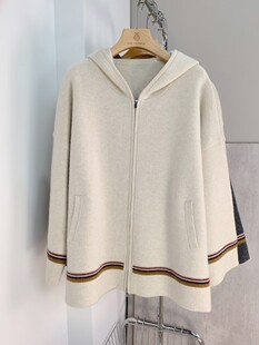 加厚休闲宽松慵懒版 lea LP款 连帽外套 定制100山羊绒衫