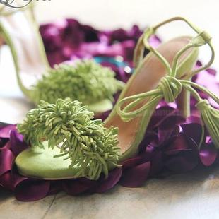 韩国女鞋正品夏款羊皮翻毛皮波西米亚流苏绑带细跟高跟凉鞋女清仓