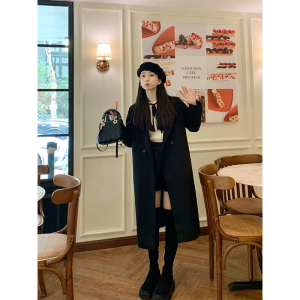 心蓝家 韩素希街拍款显高小个子羽绒服长款西装外套矮个子穿搭女