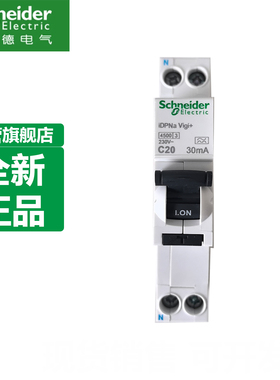 施耐德A9五代iC65N单片一位漏电保护断路器A型DPN双进双出1P+N20A