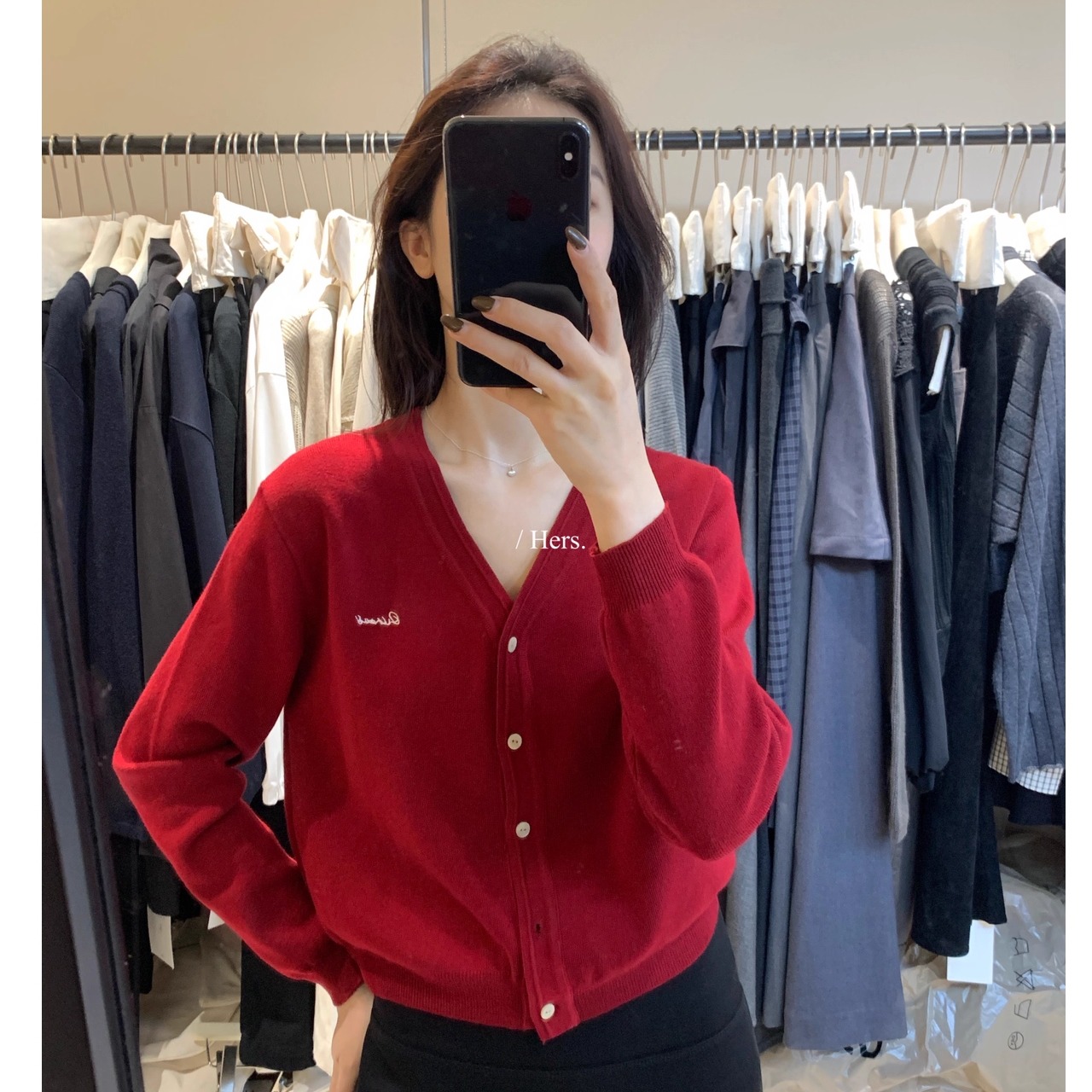 法式气质温柔刺绣V领针织开衫女