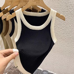 2023针织衫背心女夏季内搭打底衫设计感小众无袖外穿短款吊带上衣