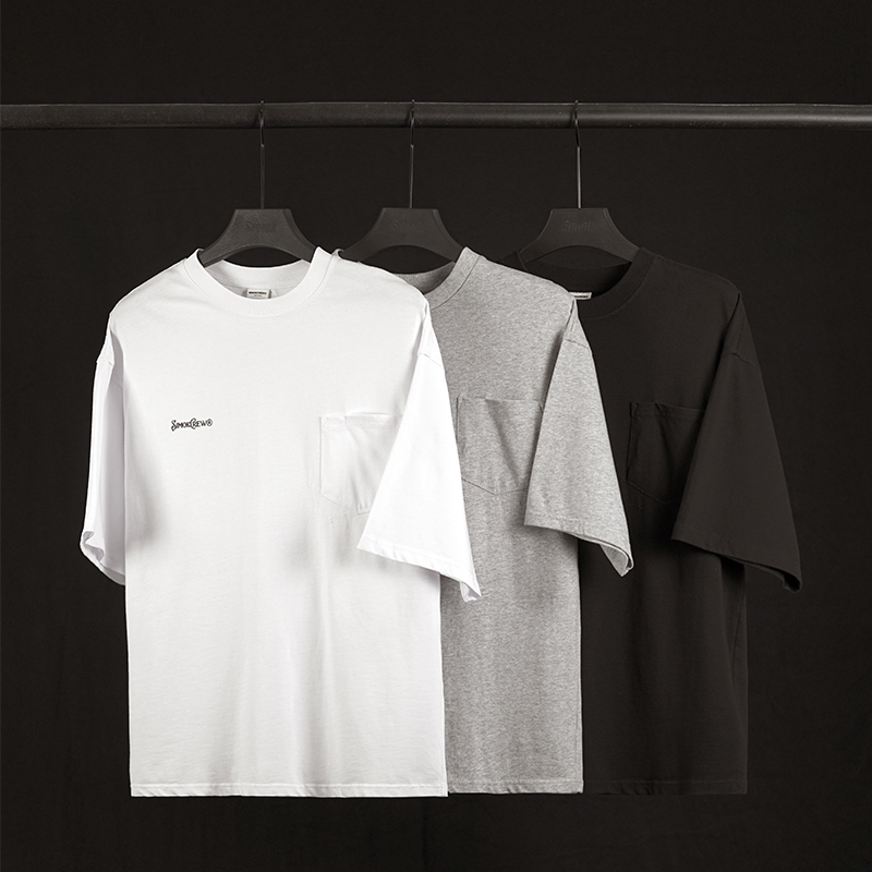 Simokcleanfit男女拼接口袋短袖