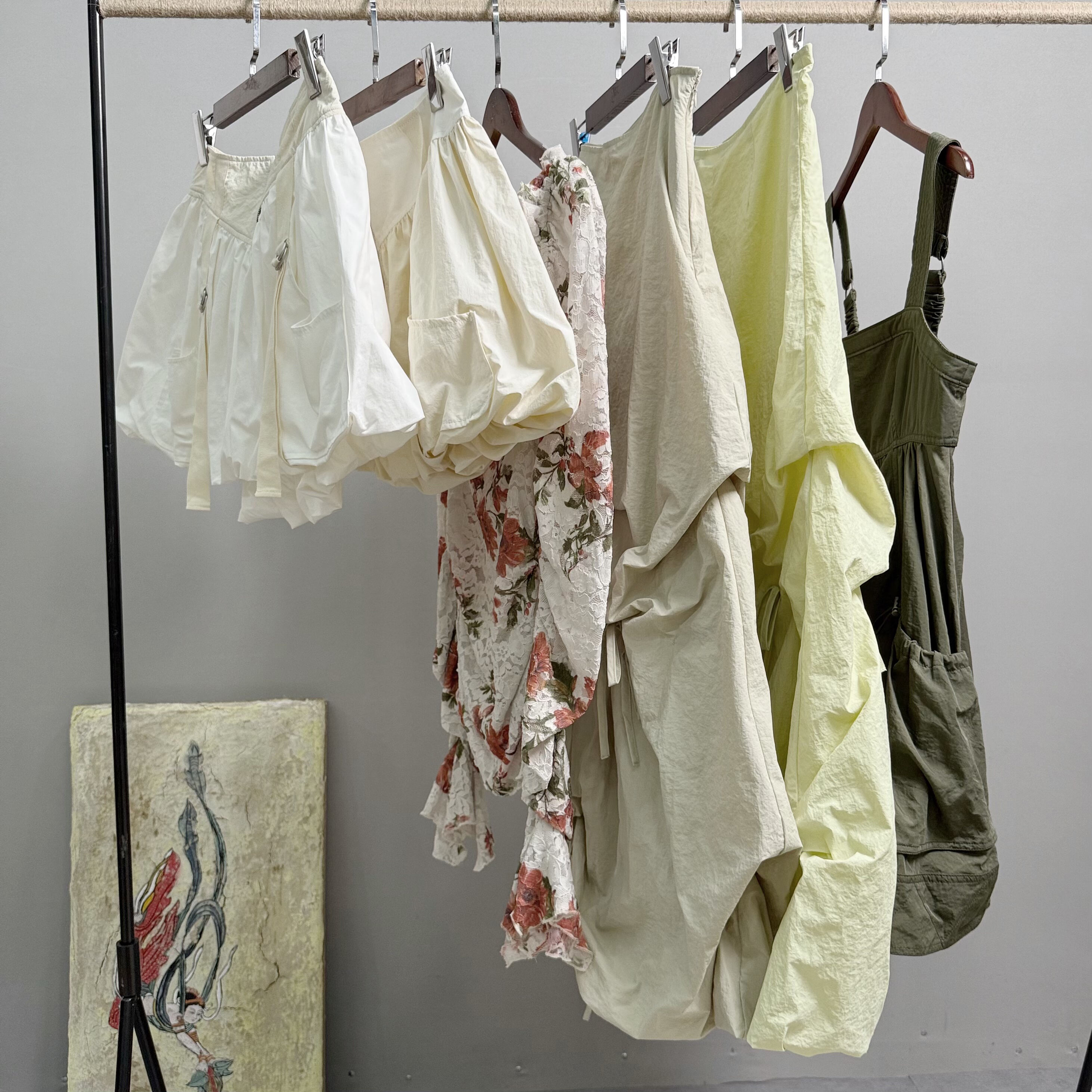 外贸单复古花苞短裙印花方领褶皱上衣半裙大摆修身连衣裙女早春款,女装/女士精品,半身裙,淘宝优惠券,粉丝福利购,淘宝优惠卷