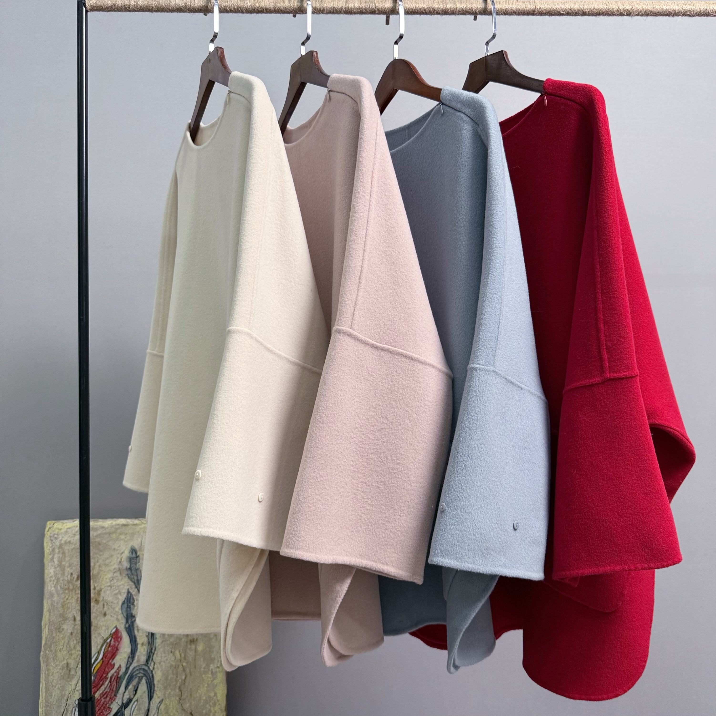 国内柜绵羊毛时尚百搭宽松斗篷套头双面呢羊绒大衣女秋冬款,女装/女士精品,毛呢外套,淘宝优惠券,粉丝福利购,淘宝优惠卷