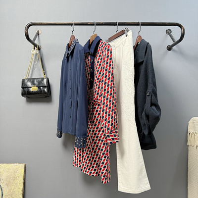 串珠亮片衬衫翻领菱形格