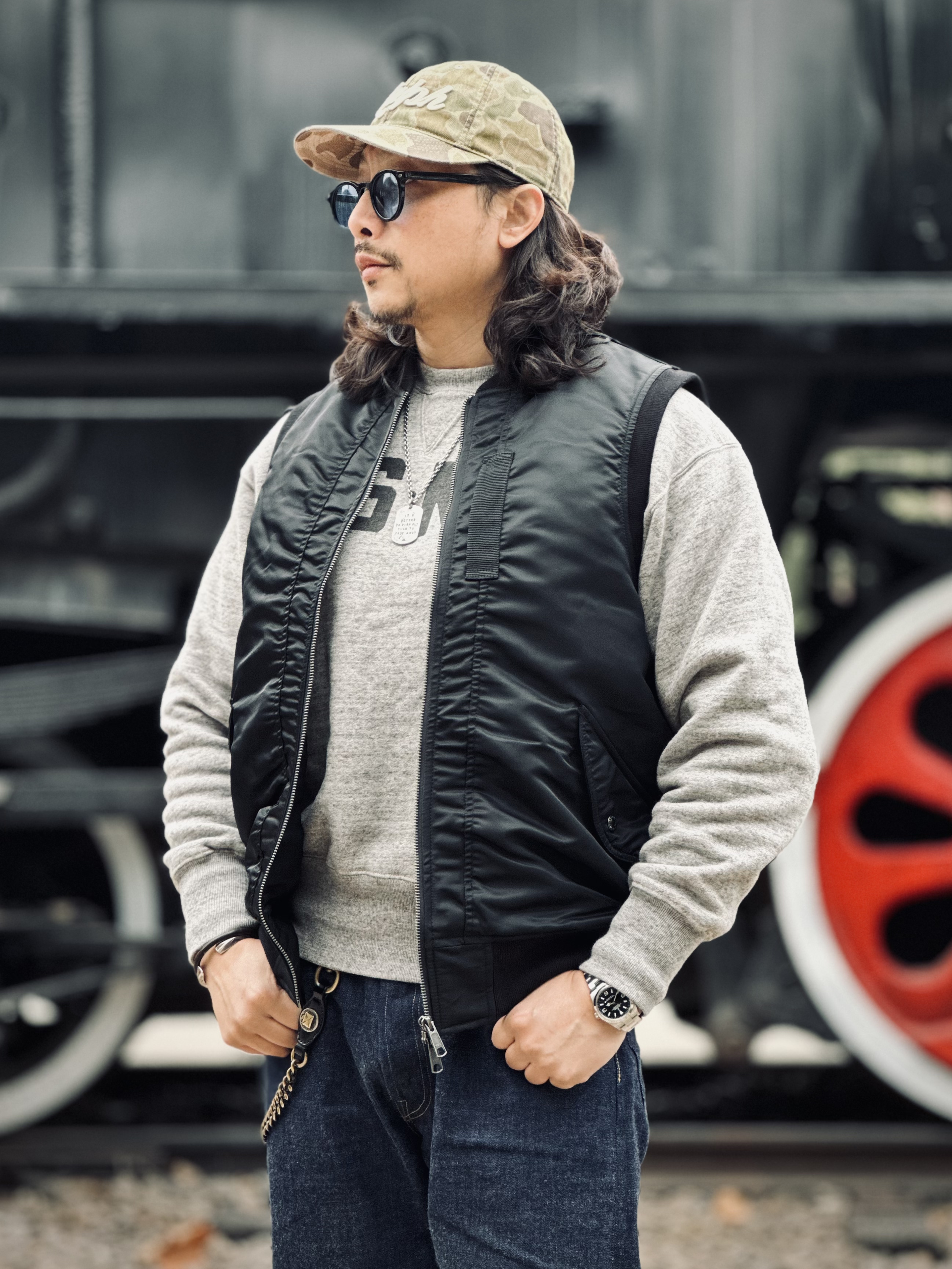 日单新雪丽3M棉飞行服马甲休闲百搭工装风复古阿美咔叽保暖坎肩