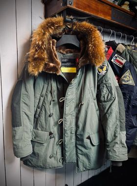 N3B棉服连帽中长款飞行服大衣男女户外休闲防风保暖派克服RL-67