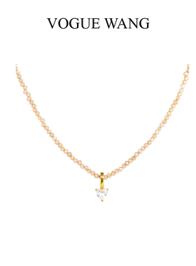 VOGUEWANG精工串珠项链气质小众设计精致配饰吊坠甜美配饰项链女