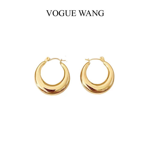 VOGUEWANG镀金女高端百搭耳环