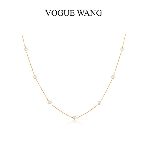 VOGUEWANG天然珍珠纯银锁骨项链