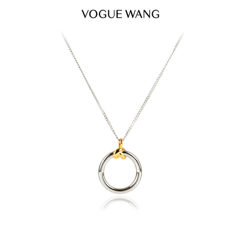 VOGUEWANG高级双色打结圆环项链