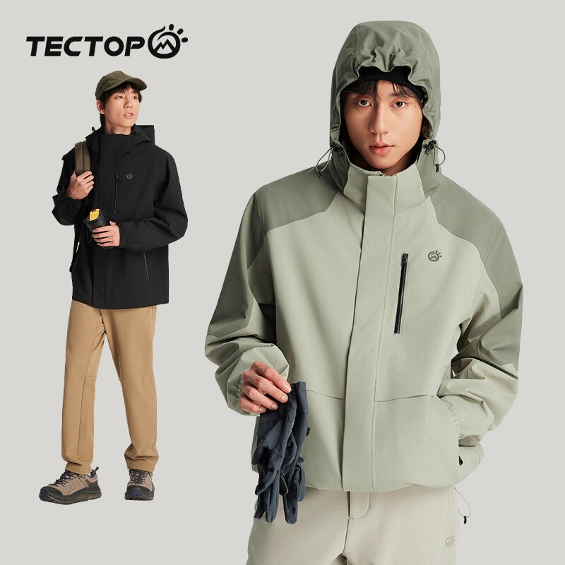 TECTOP探拓户外秋冬三合一冲锋衣抓绒内胆两件套男式防风保暖外套