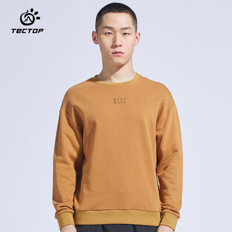TECTOP探拓户外春秋季男女同款套头卫衣透气宽松休闲运动圆领上衣