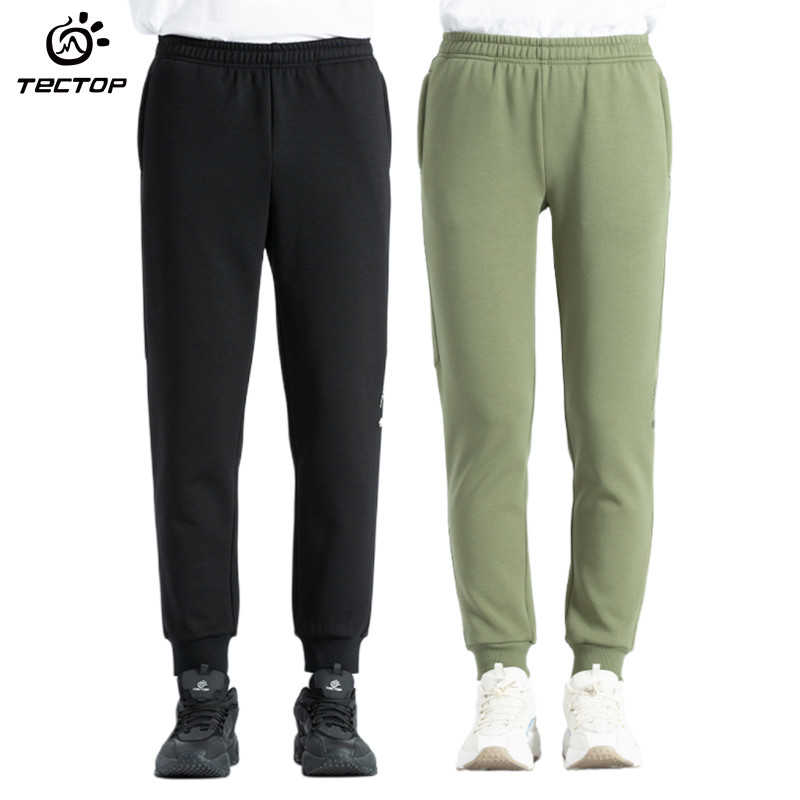 TECTOP探拓户外秋冬季男女弹力休闲保暖卫裤束口运动针织跑步长裤