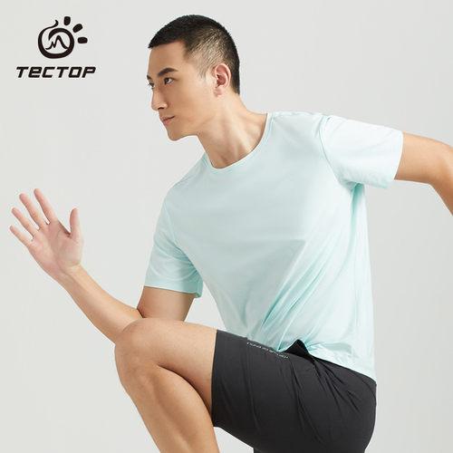 TECTOP探拓户外春夏男女圆领纯色速干T恤吸湿排汗衫透气弹力短袖