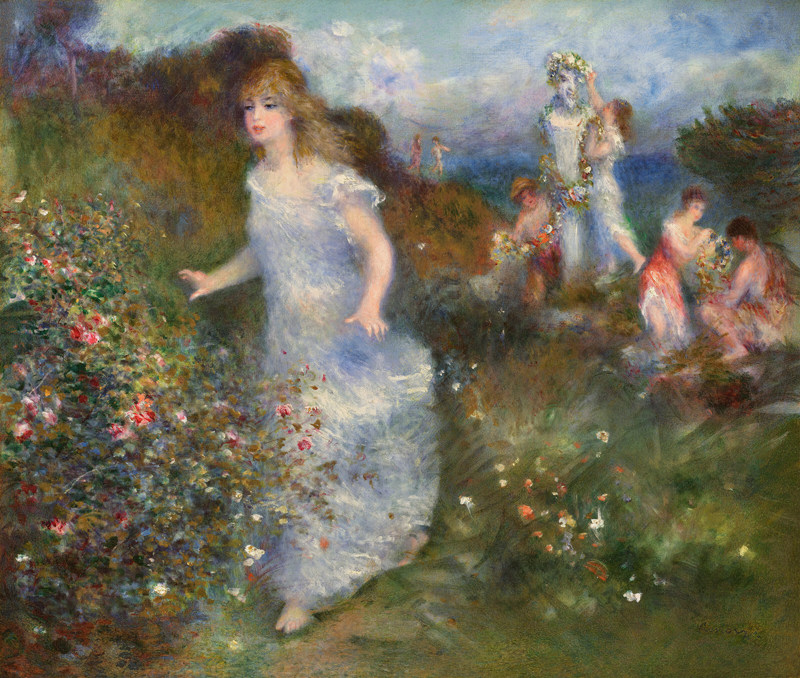 renoir雷诺阿油画牧神的盛宴装饰画手绘印象派欧式人物临摹复制品