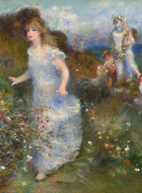 Renoir雷诺阿油画牧神的盛宴装饰画手绘印象派欧式人物临摹复制品