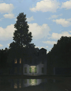 玛格里特Magritte光之帝国II超现实复古风景绘画临摹手绘现代客厅