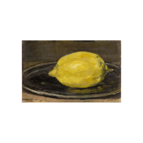 餐厅挂画马奈油画柠檬静物复古装饰画手绘临摹名画Edouard Manet