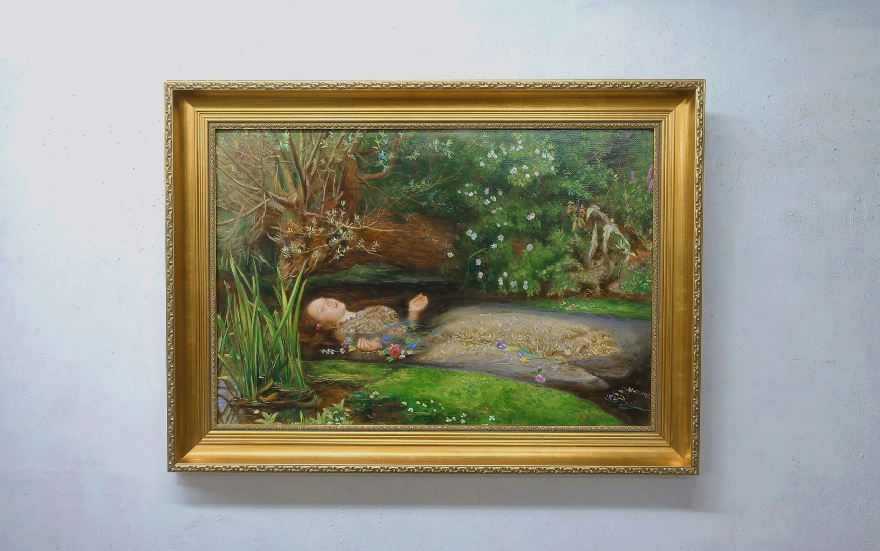 米莱斯油画奥菲利亚ophelia拉斐尔前派临摹名画复制古典人物手绘