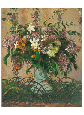 静物花卉油画毕沙罗丁香花束手绘临摹南京德基艺术博物馆Pissarro