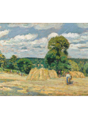 Pissarro毕沙罗乡村风景油画手绘临摹客厅装饰画蒙福科的收获季节